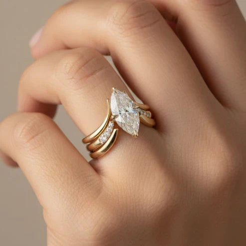 Drop Crown Gold Ring