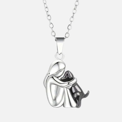 Forever in Your Heart - Dog Hug Pendant Necklace