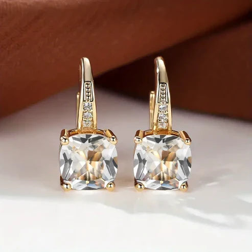 Mystic Sapphire Stone Hoop Earrings